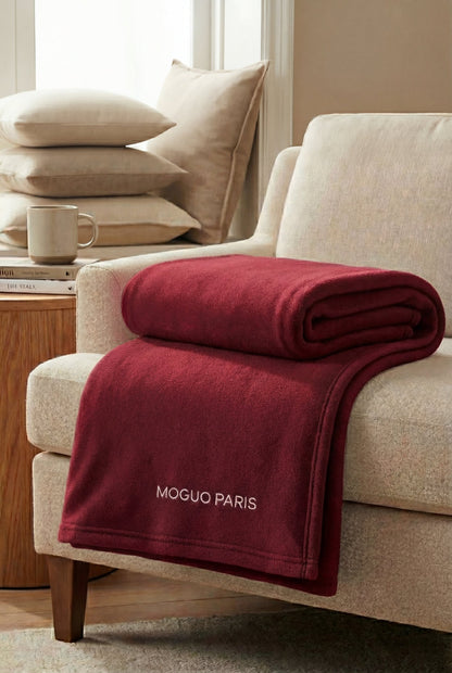 Plaid Pilou Pilou - ultra moelleux XL - rouge - MOGUO PARIS